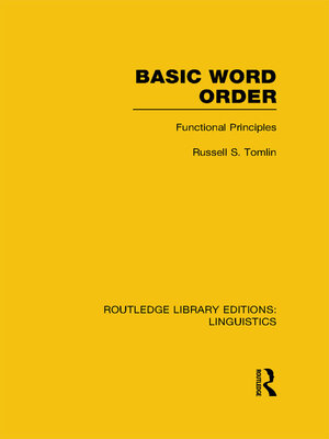 cover image of Basic Word Order (RLE Linguistics B